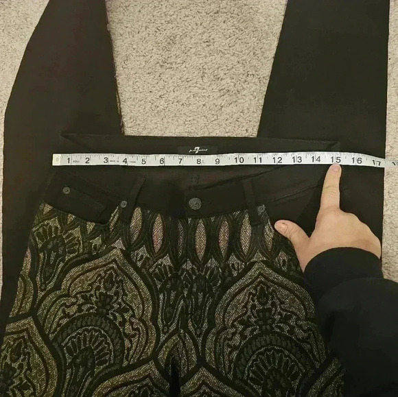 7 for all mankind Gold and Black Metallic Jeans Stretchy Size Estimate 8-10 - Picture 6 of 6
